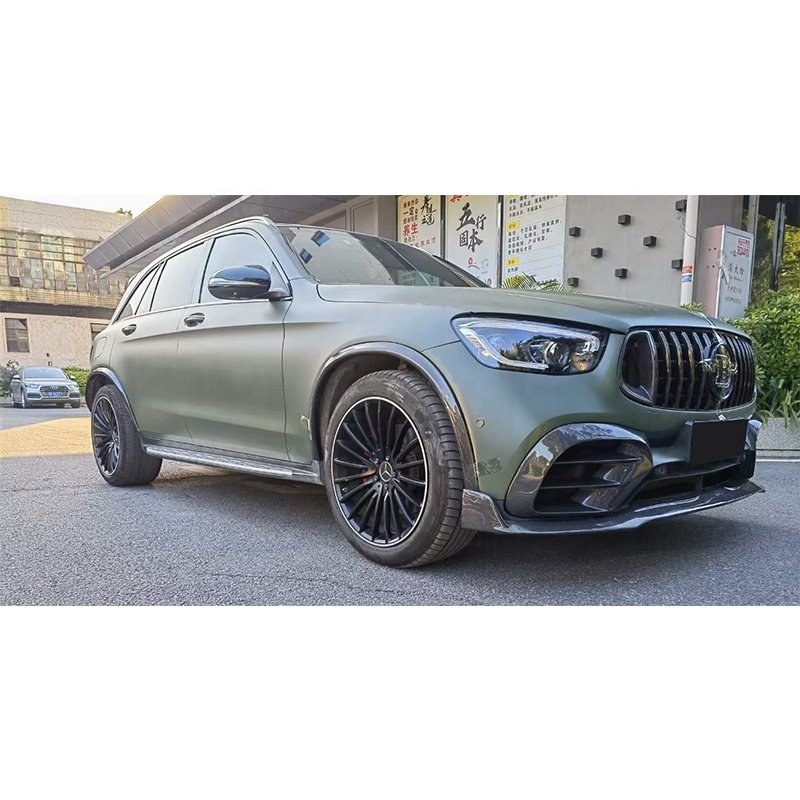 Runde for 2020-2023 Mercedes-Benz GLC GLC63 Upgrade Bra-Bus Style Carbon Fiber Body Kit Front Lip Wheel Eyebrow Rear Diffuser